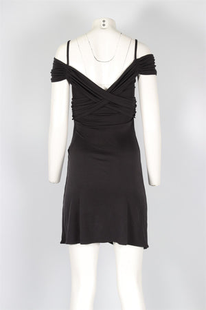 TEMPERLEY LONDON BLACK JERSEY MINI DRESS UK 8