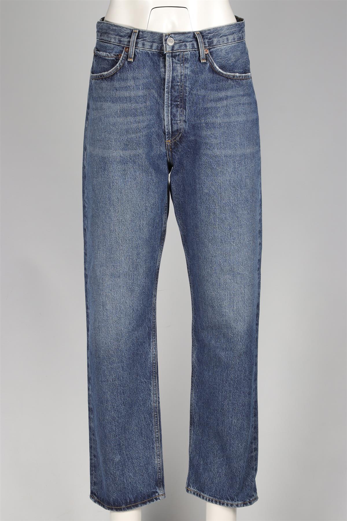 AGOLDE BLUE HIGH RISE STRAIGHT LEG JEANS W29 UK 10-12