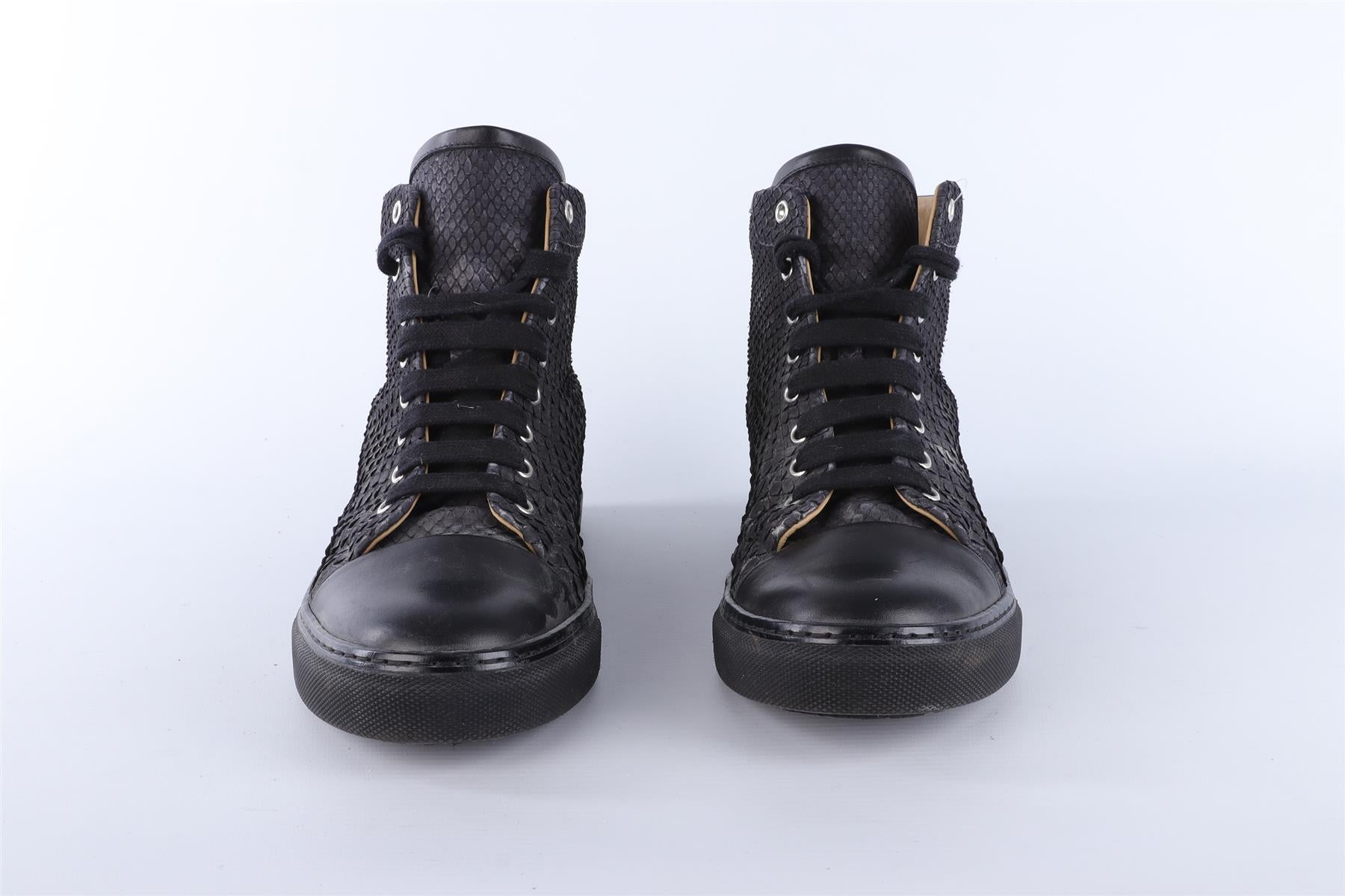 HERMÈS MEN'S BLACK LEATHER SNEAKERS EU 42 UK 8 US 9.5