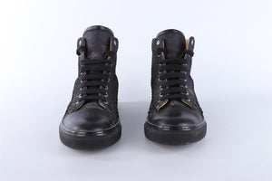 HERMÈS MEN'S BLACK LEATHER SNEAKERS EU 42 UK 8 US 9.5