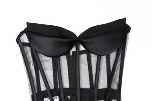 MÔNOT BLACK MESH BODYSUIT XXSMALL