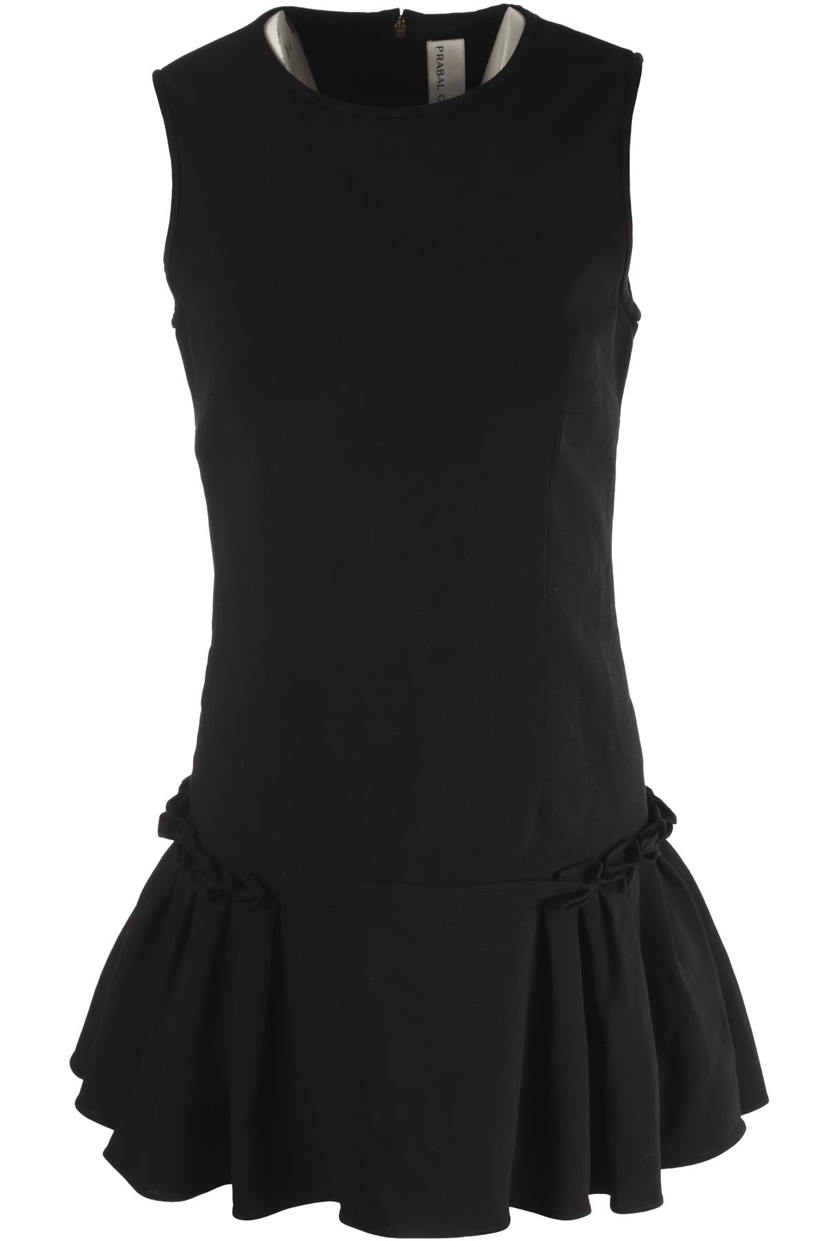 PRABAL GURUNG BLACK WOOL MIDI DRESS UK 6