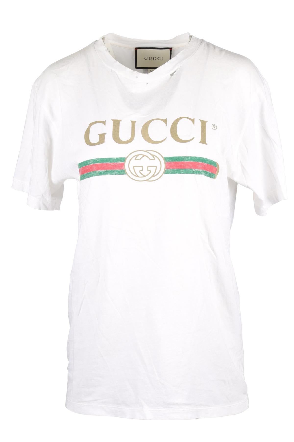 GUCCI WHITE COTTON T-SHIRT XXSMALL