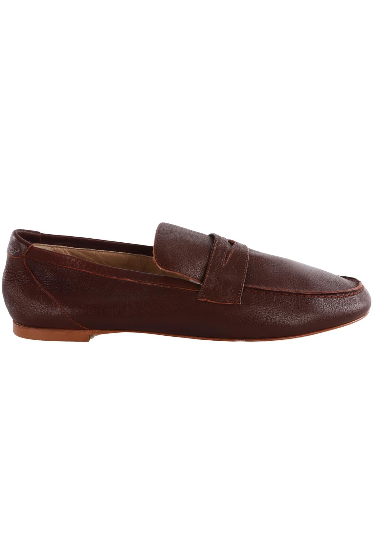 JAMIE HALLER BROWN LEATHER LOAFERS EU 37.5 UK 4.5 US 7.5