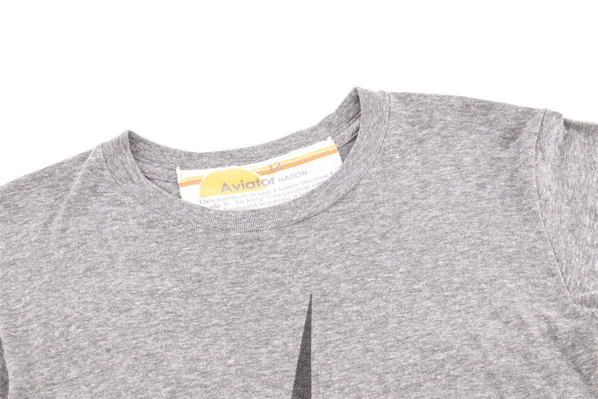 AVIATOR NATION GREY KIDS GIRLS T-SHIRT 12 YEARS