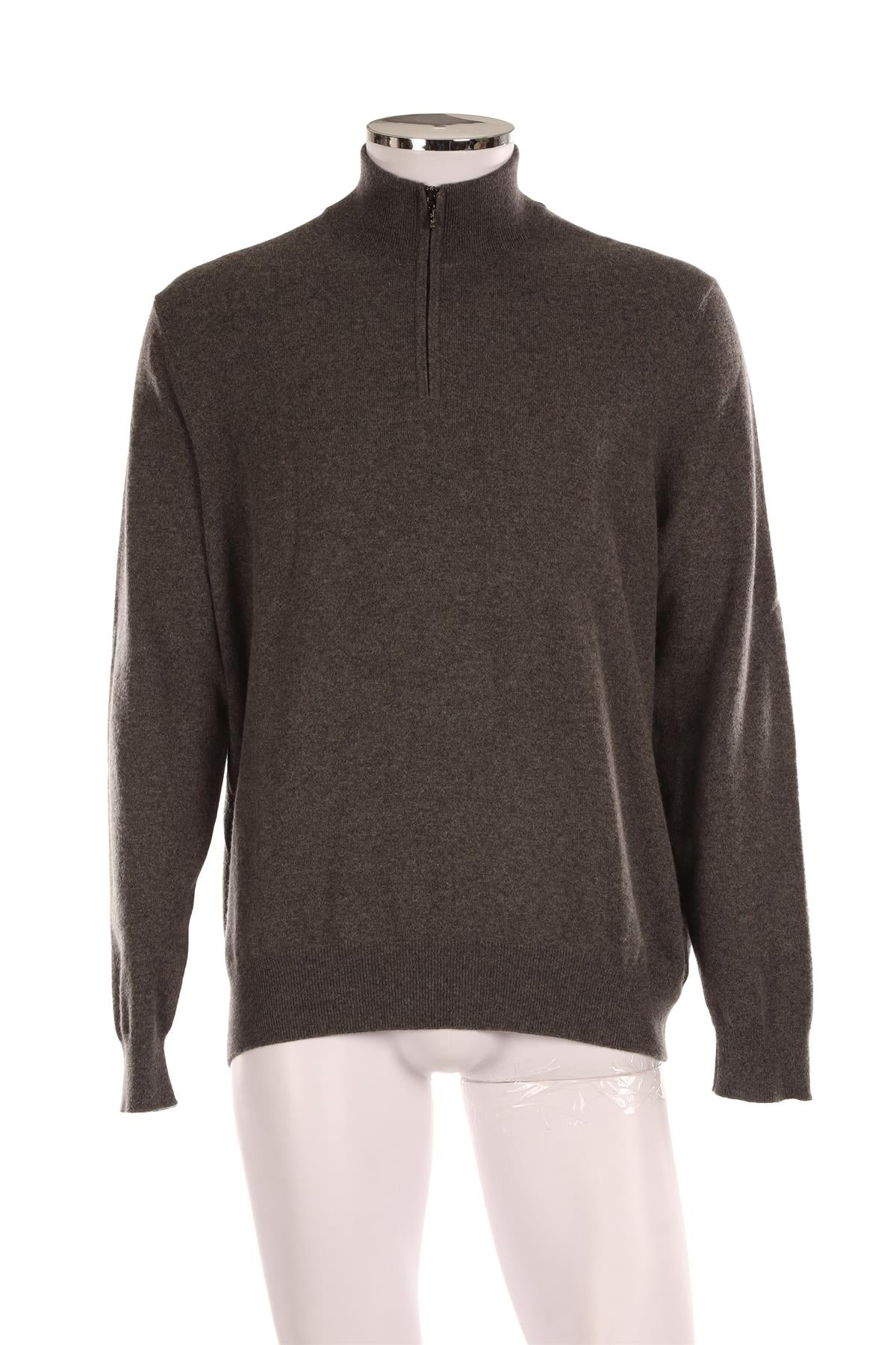 LORO PIANA GREY MEN'S CASHMERE SWEATER IT 52 UK/US 42