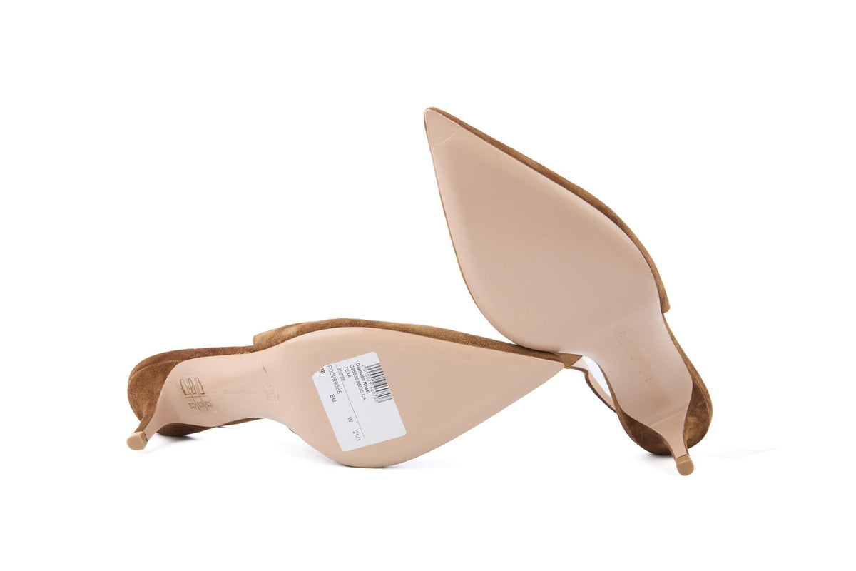 GIANVITO ROSSI BROWN SUEDE SLINGBACK PUMPS EU 38 UK 5 US 8