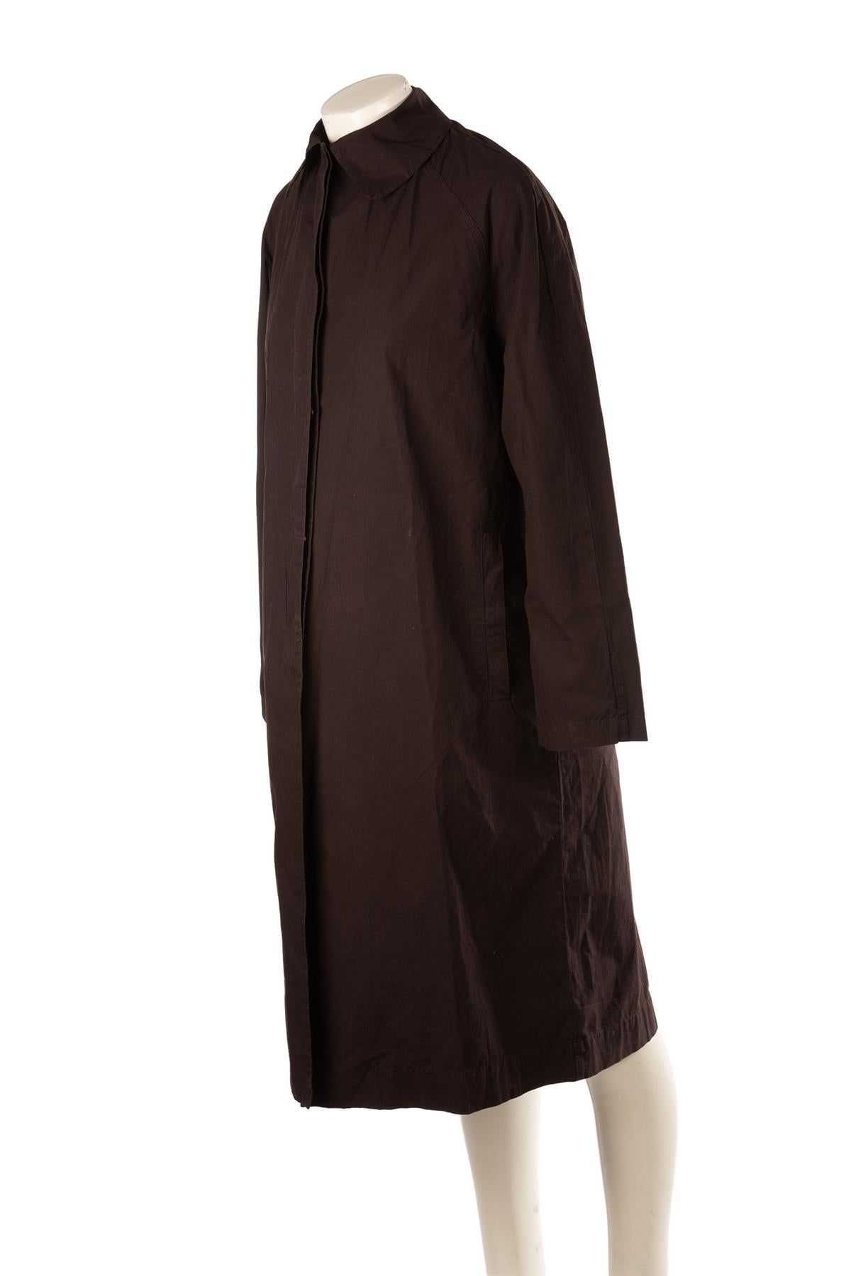 LESET BROWN COTTON COAT SMALL