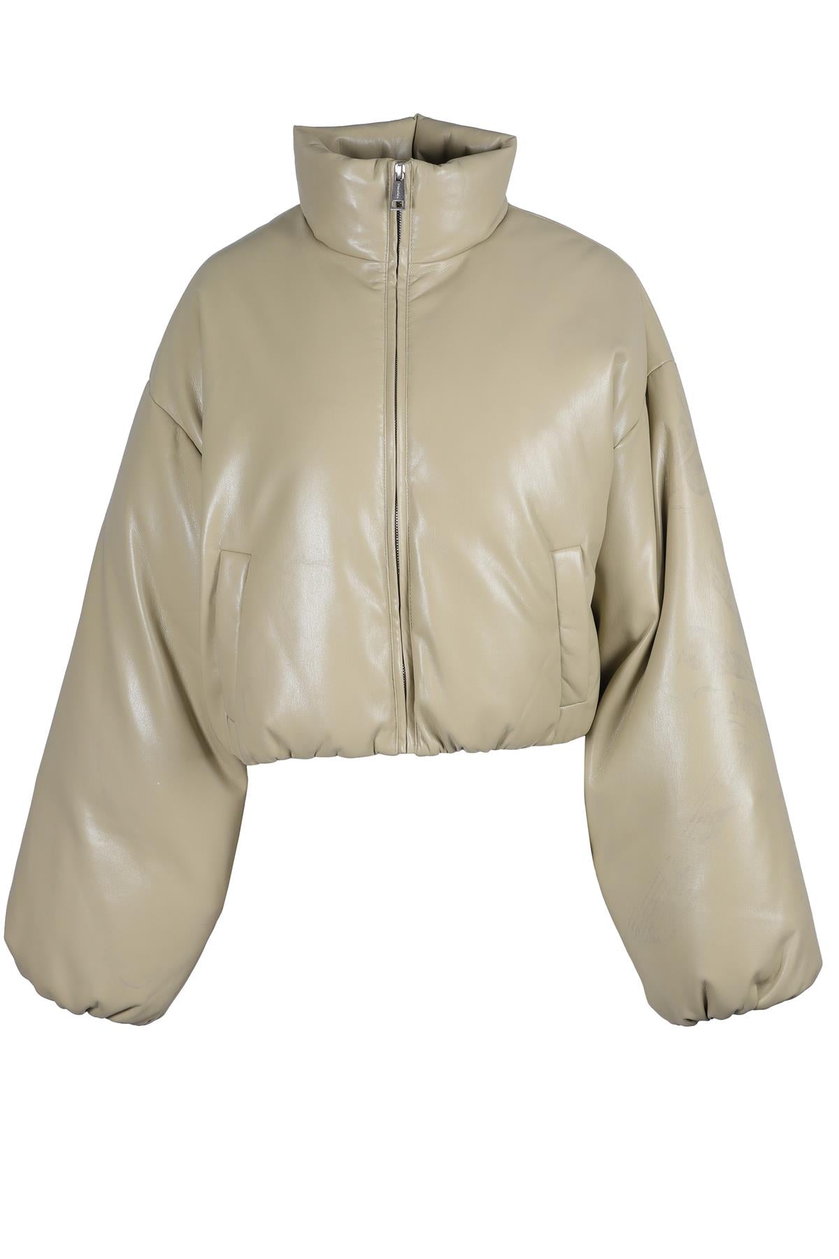 NANUSHKA GREEN FAUX LEATHER JACKET SMALL