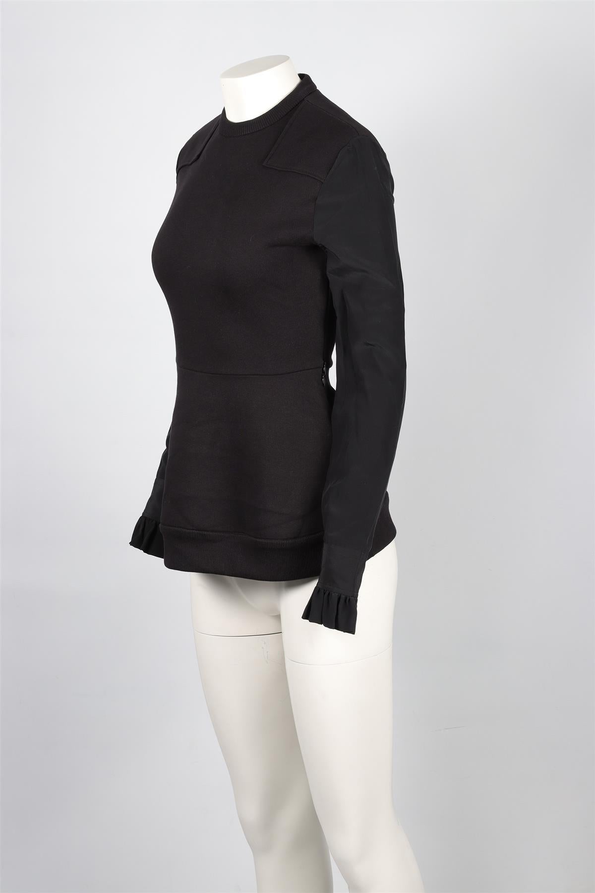 GIVENCHY BLACK COTTON SWEATSHIRT FR 36 UK 8