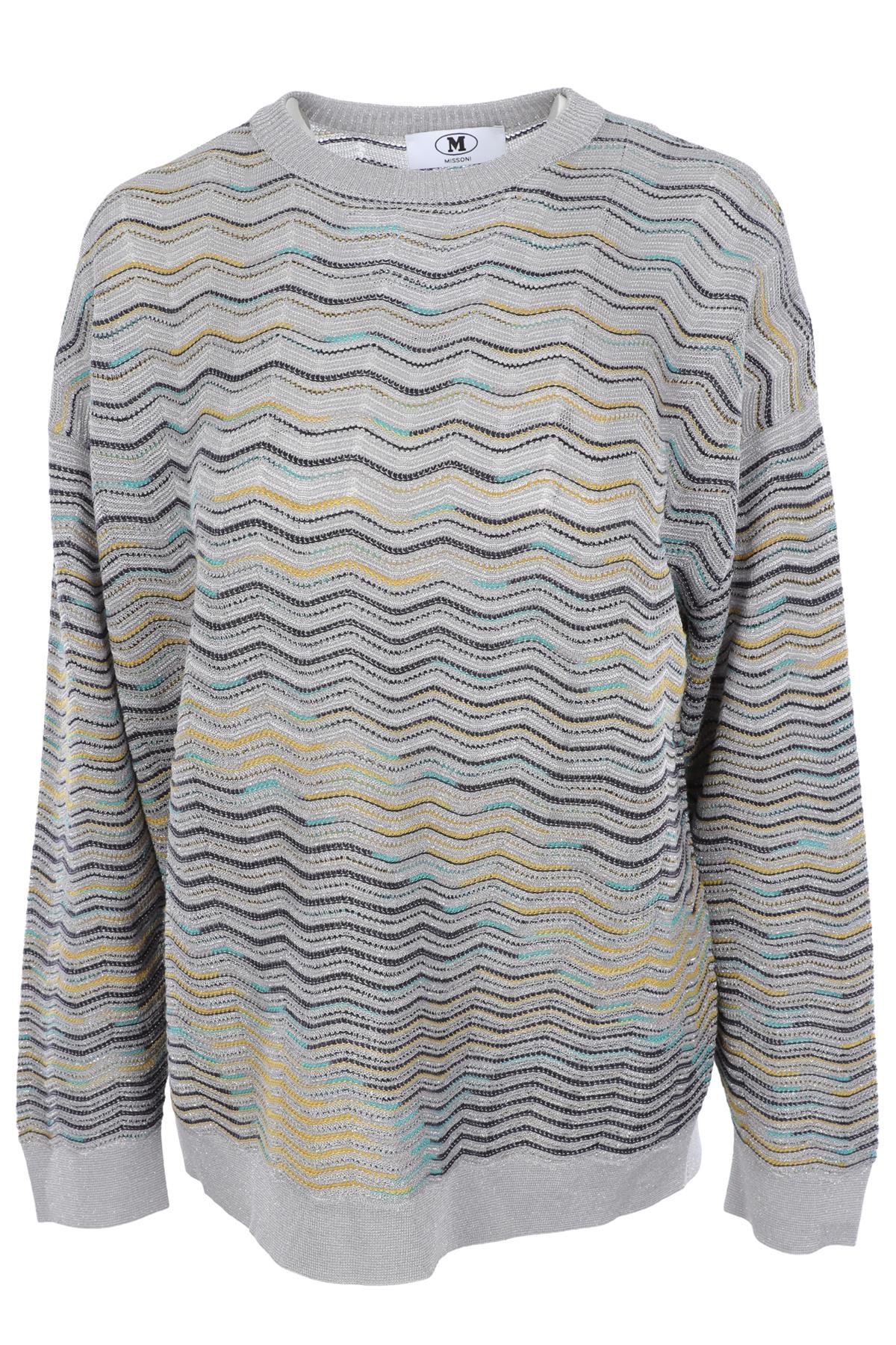 M MISSONI SILVER WOOL SWEATER XLARGE