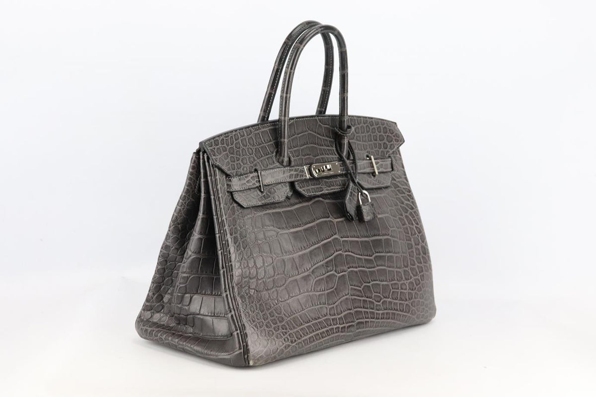 HERMÈS 2010 BIRKIN 35CM MATTE ALLIGATOR MISSISSIPPIENSIS LEATHER BAG