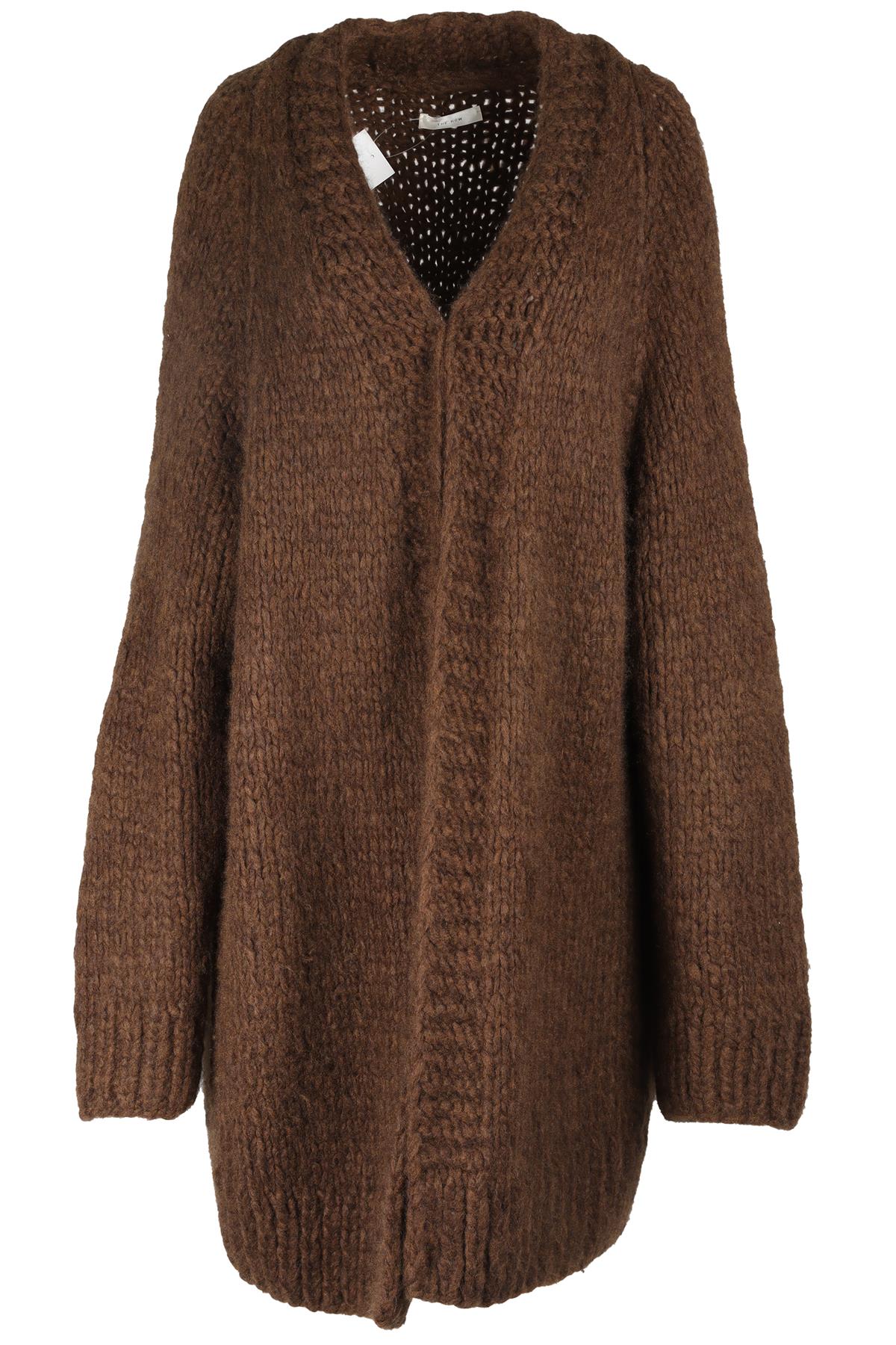 THE ROW BROWN CASHMERE CARDIGAN XSMALL