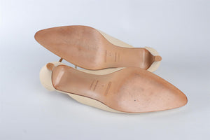 HERMÈS CREAM LEATHER PUMPS EU 38 UK 5 US 8