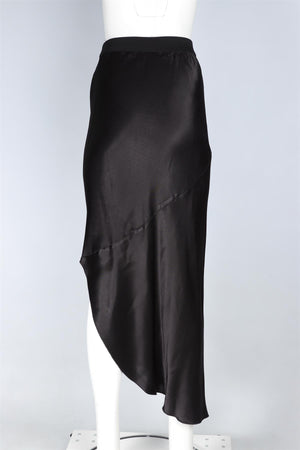 BY MALENE BIRGER BLACK SATIN MAXI SKIRT DE 32 UK 4