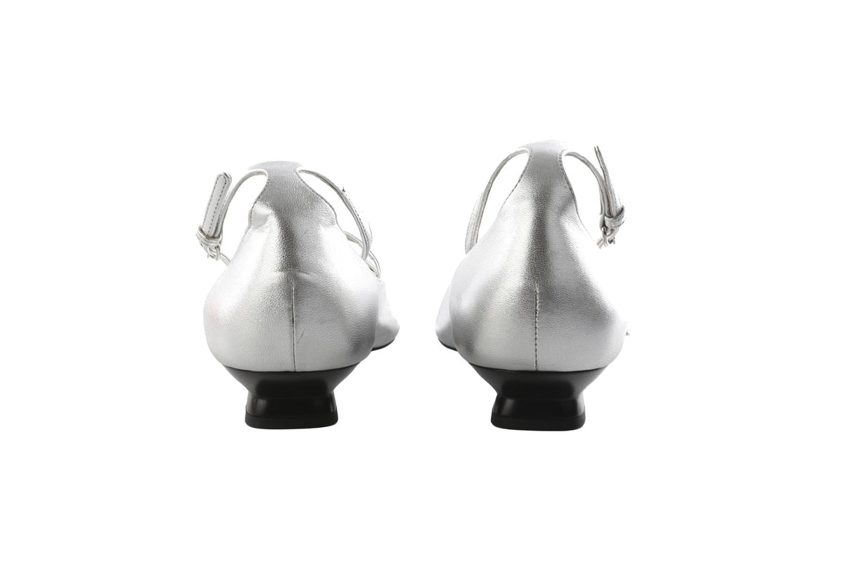 Miu Miu Silver Mordoré Leather Pumps EU 40 UK 6 US 7