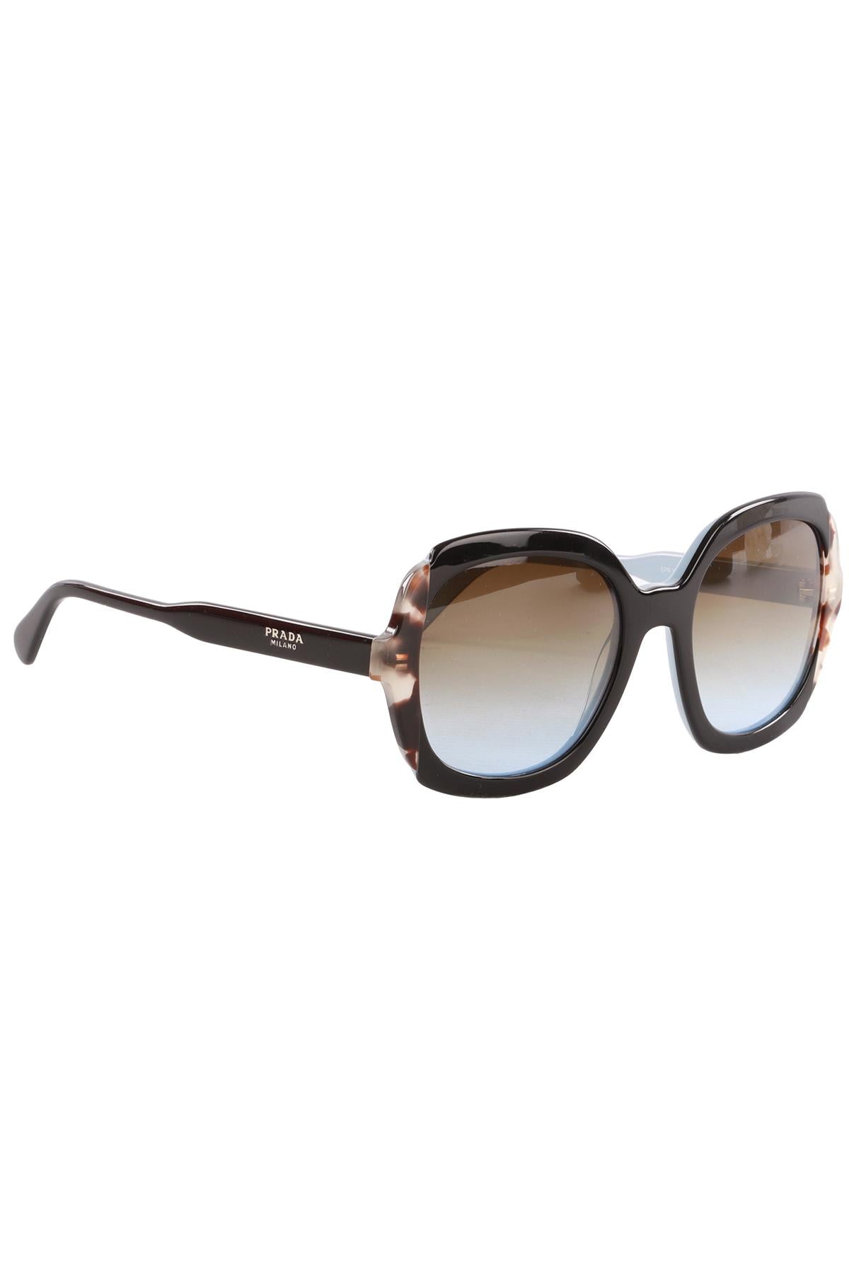 PRADA BLACK SQUARE FRAME ACETATE SUNGLASSES