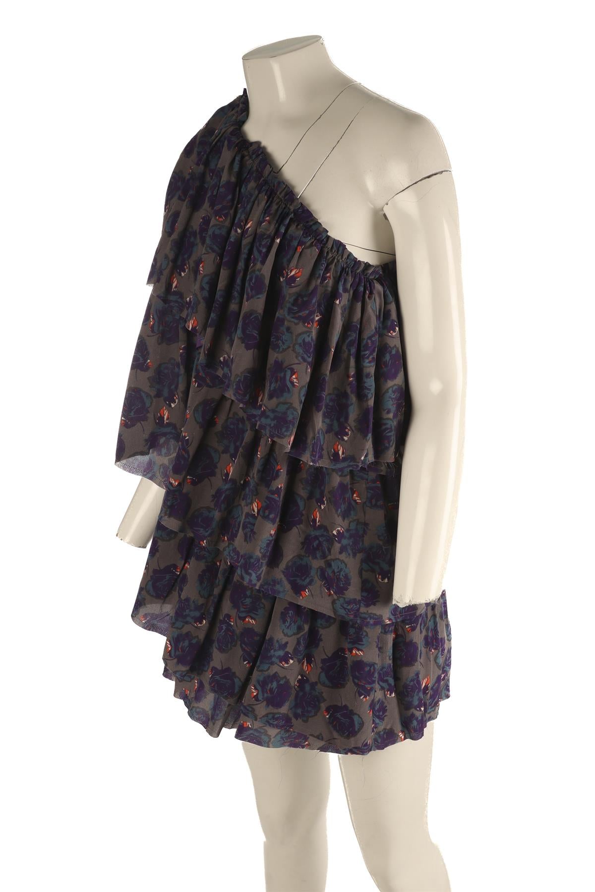ZADIG & VOLTAIRE PURPLE SILK MINI DRESS SMALL