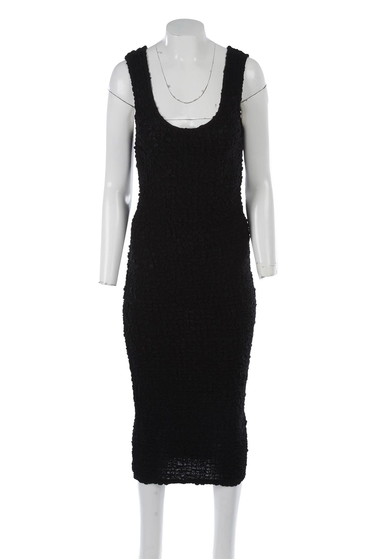Black Crepe Midi Dress