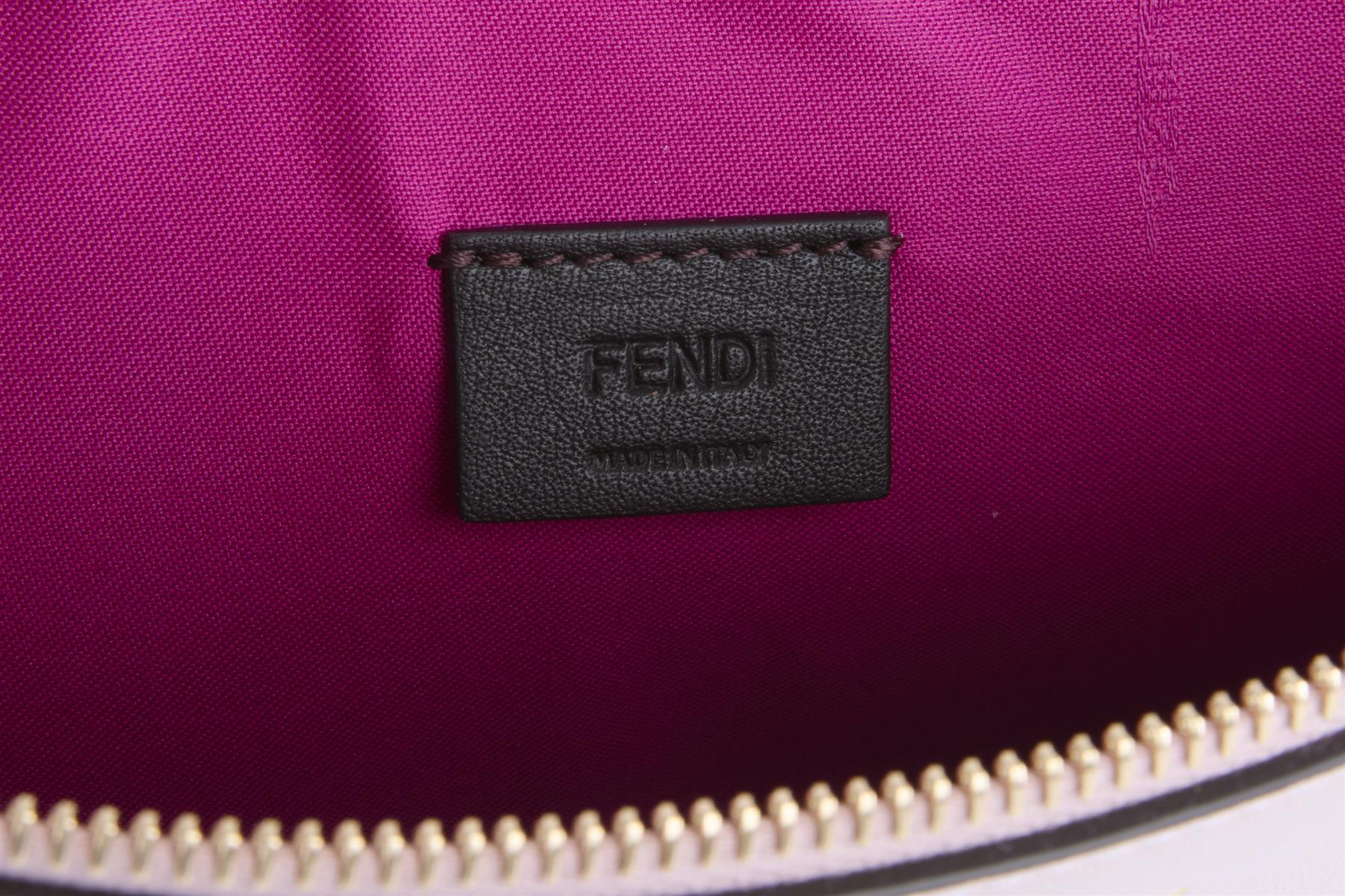 FENDI PINK 2025 FLAT POUCH MEDIUM LEATHER CLUTCH