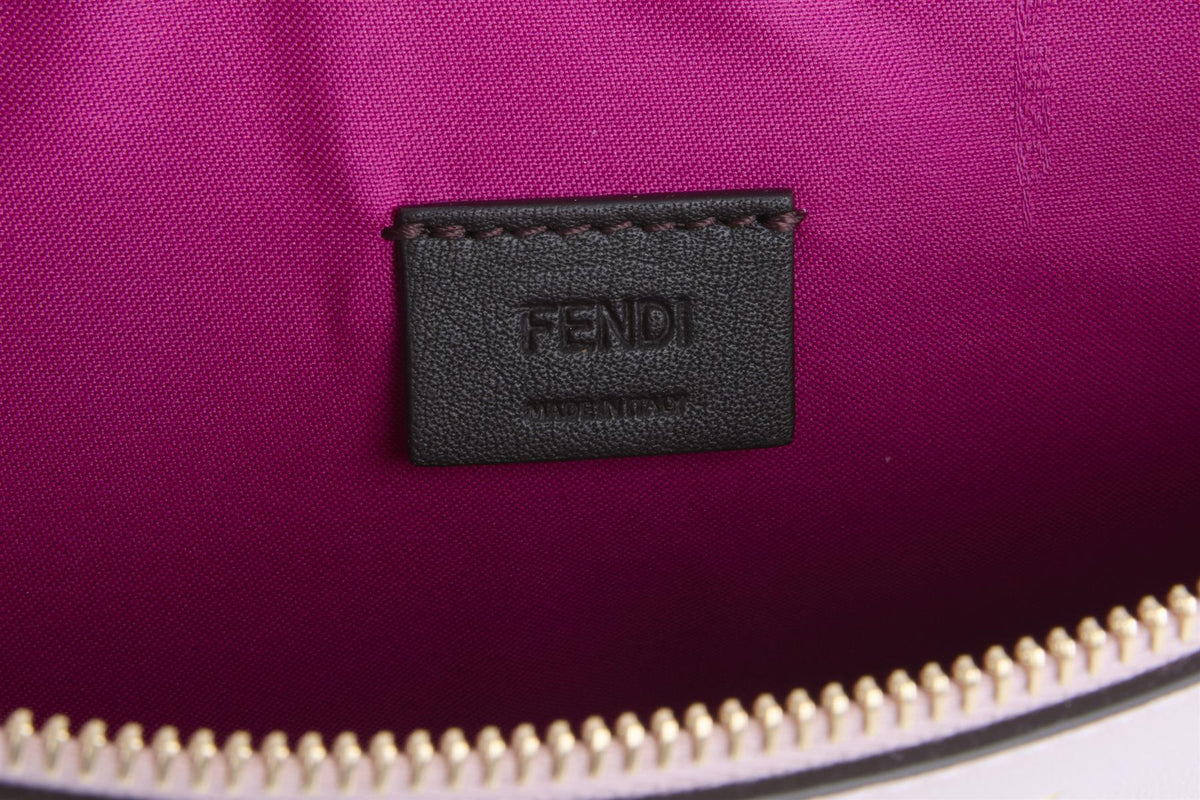 FENDI PINK 2025 FLAT POUCH MEDIUM LEATHER CLUTCH