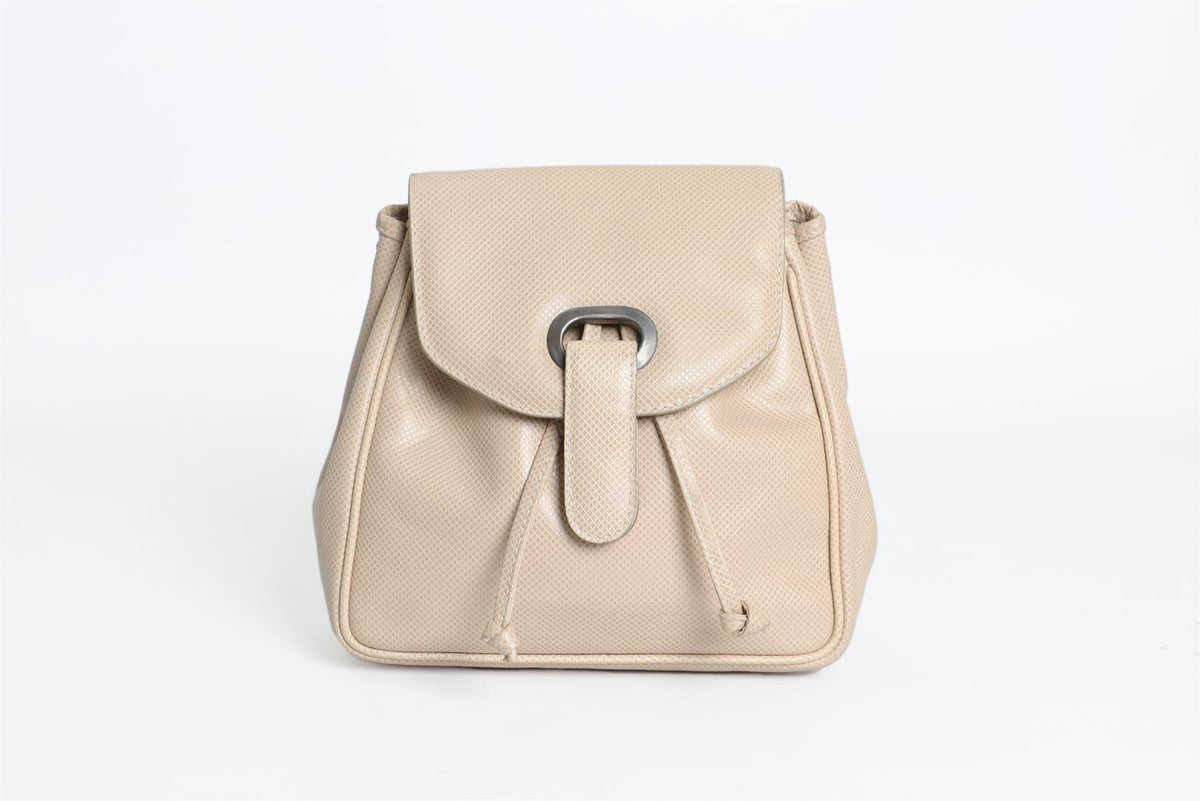 BOTTEGA VENETA BEIGE VINTAGE LEATHER BACKPACK
