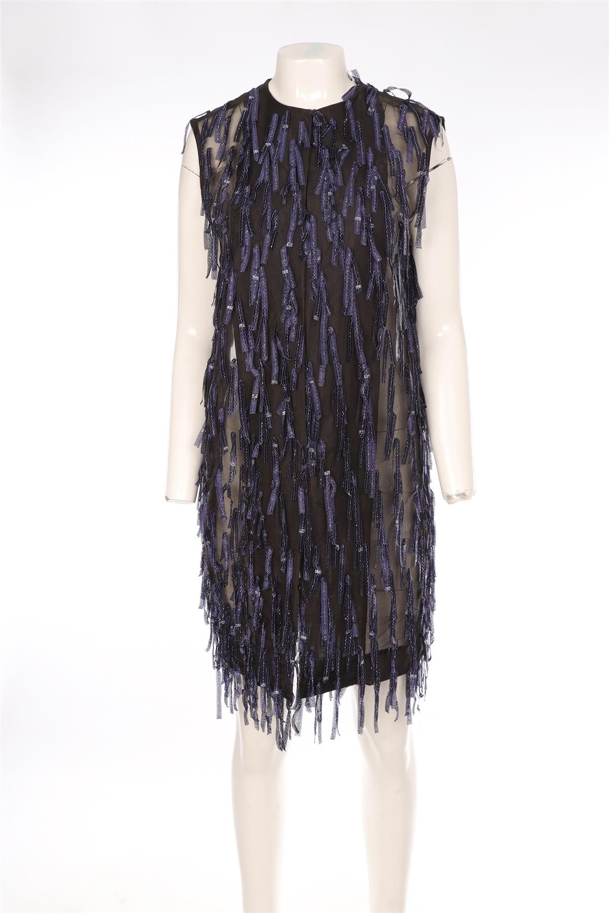 DRIES VAN NOTEN BLACK SILK GILET FR 36 UK 8