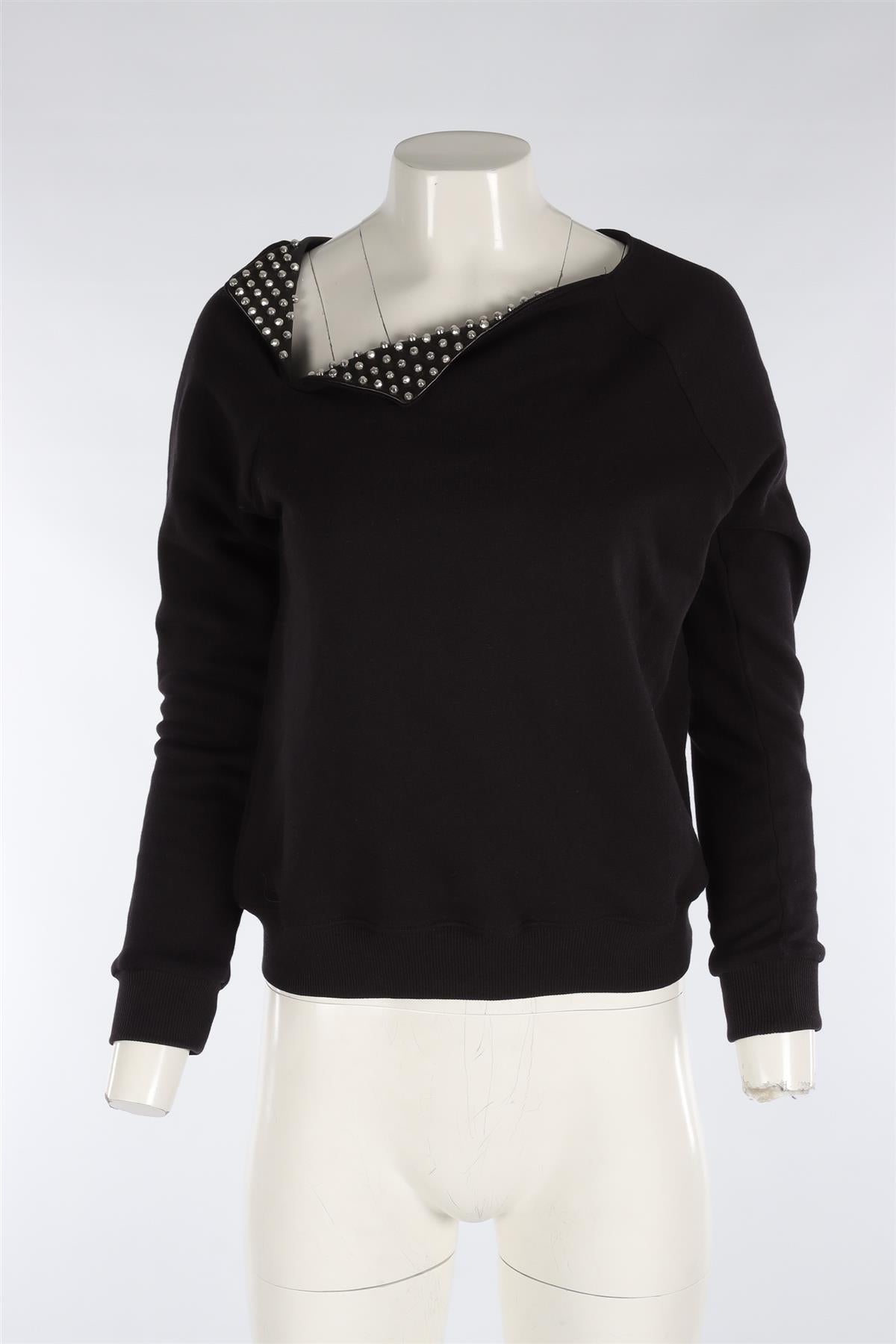 SAINT LAURENT BLACK COTTON SWEATSHIRT SMALL