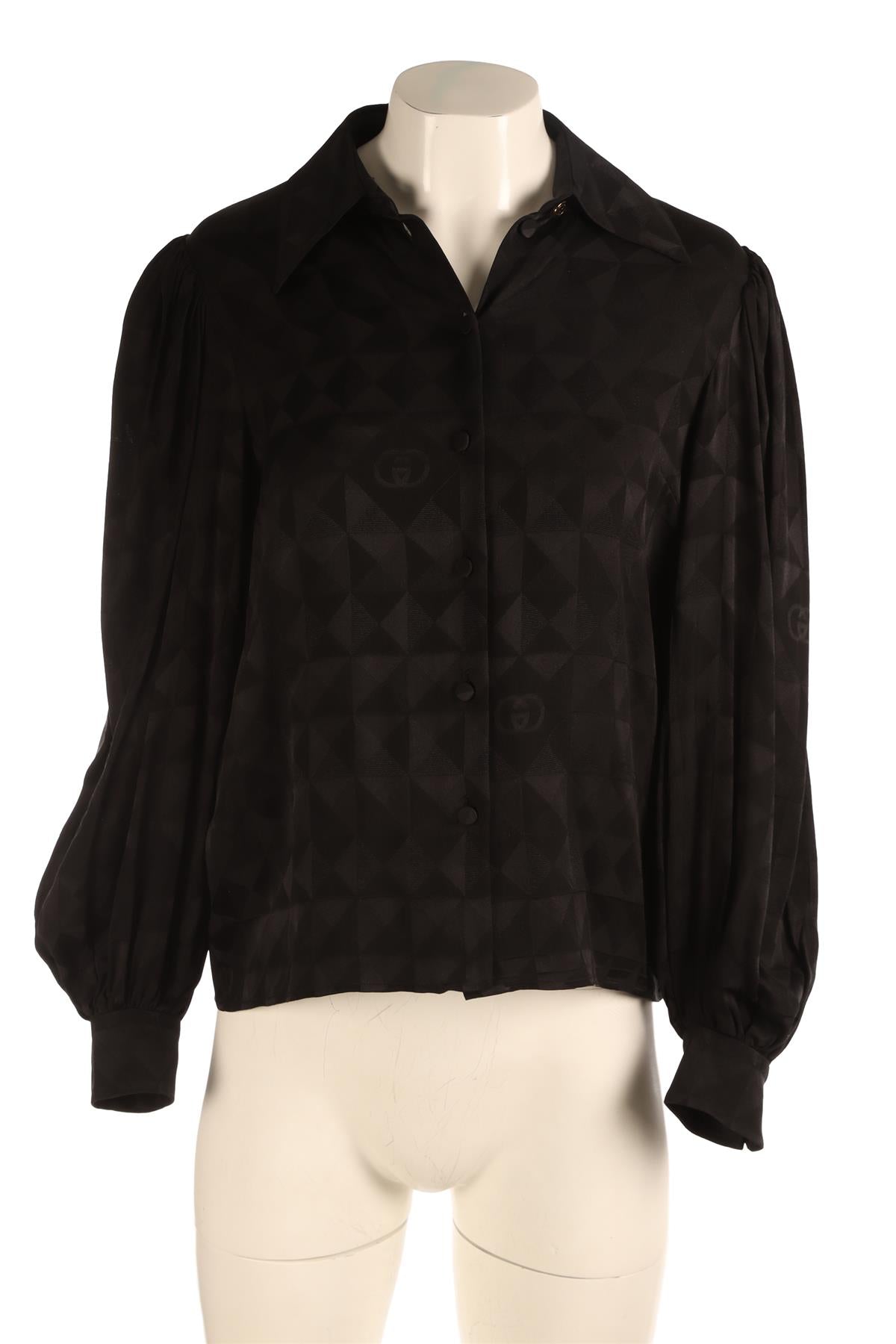 GUCCI BLACK SILK SHIRT IT 38 UK 6