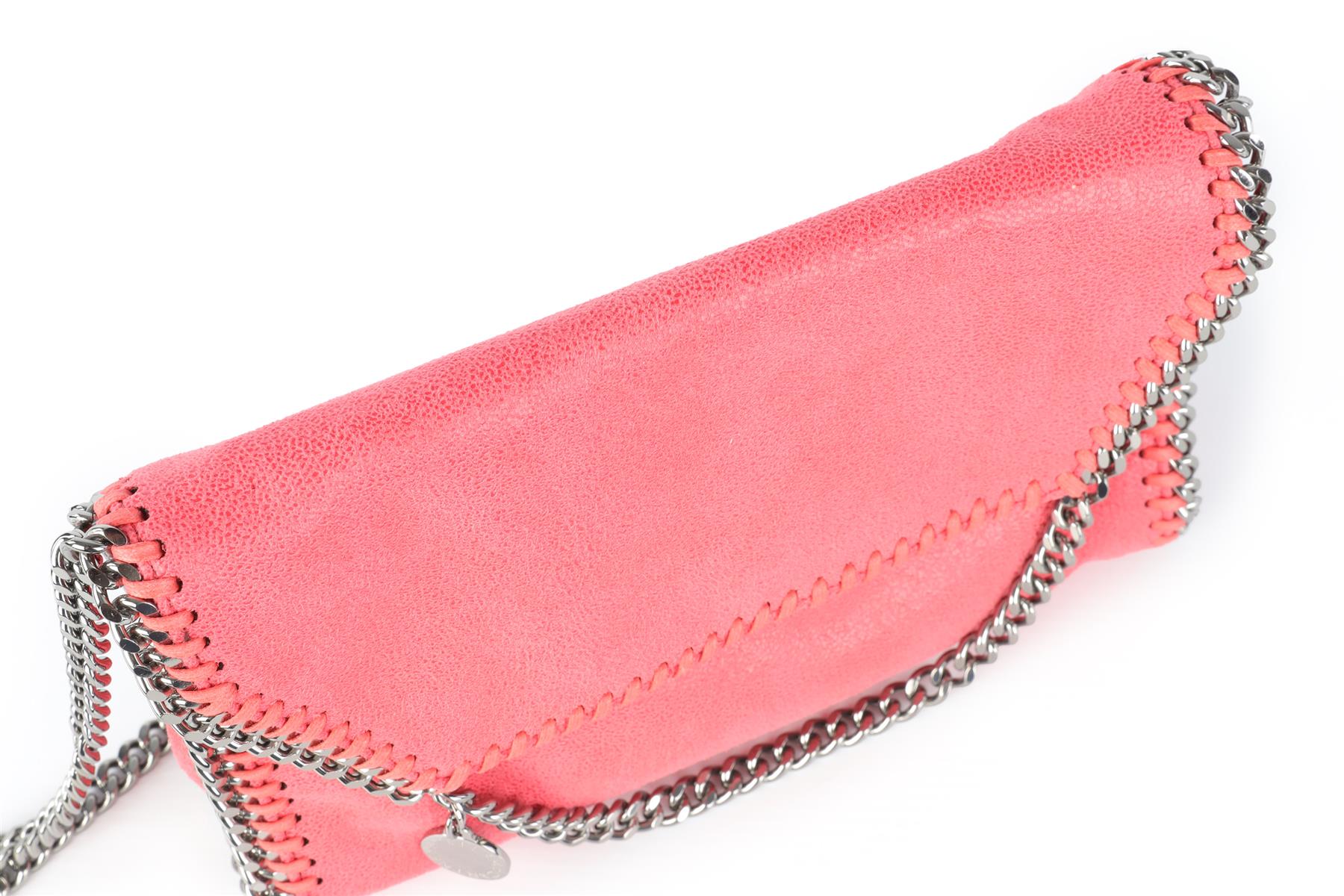 STELLA MCCARTNEY PINK FALABELLA MINI FAUX LEATHER SHOULDER BAG