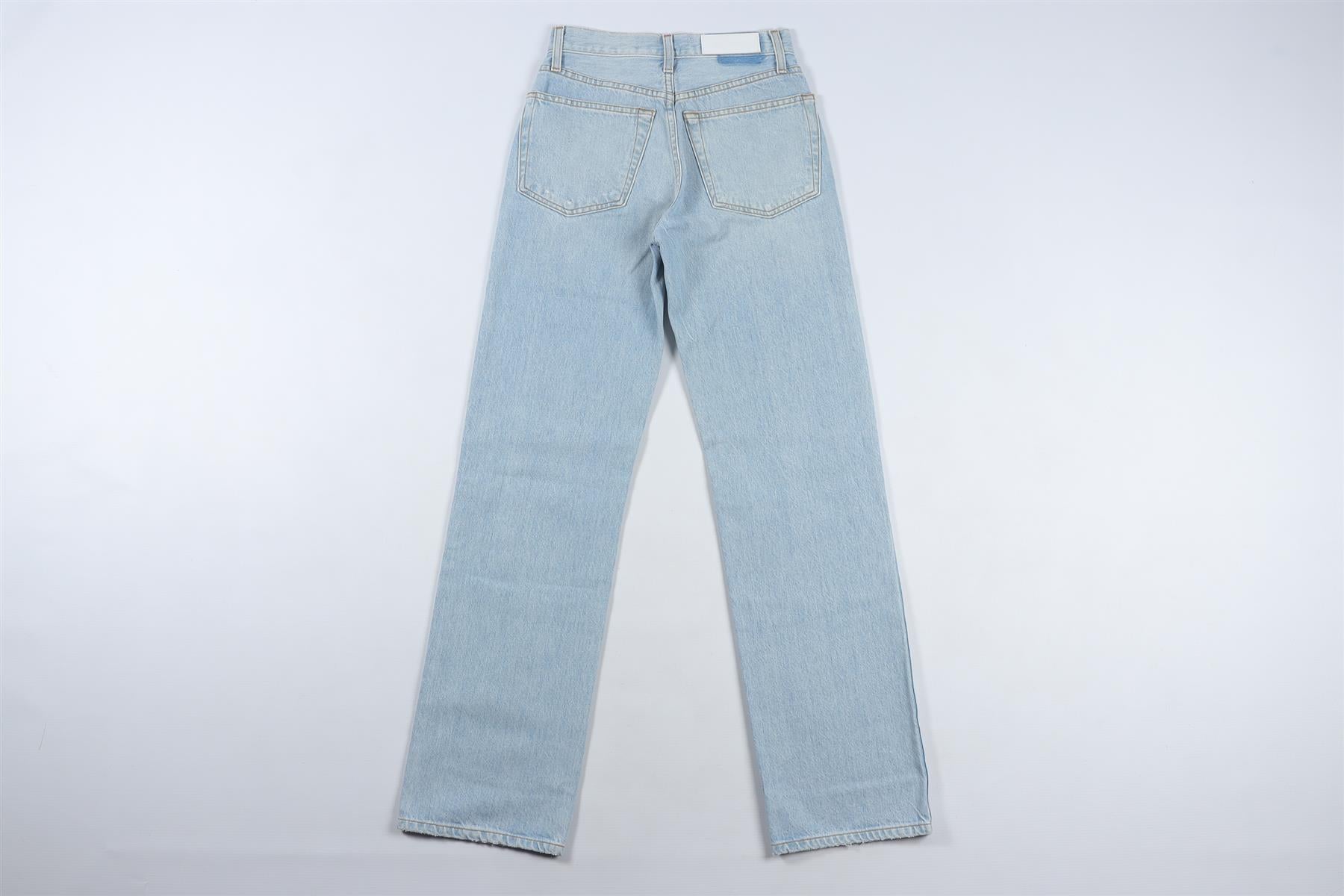 RE/DONE BLUE HIGH RISE STRAIGHT LEG JEANS W24 UK 6