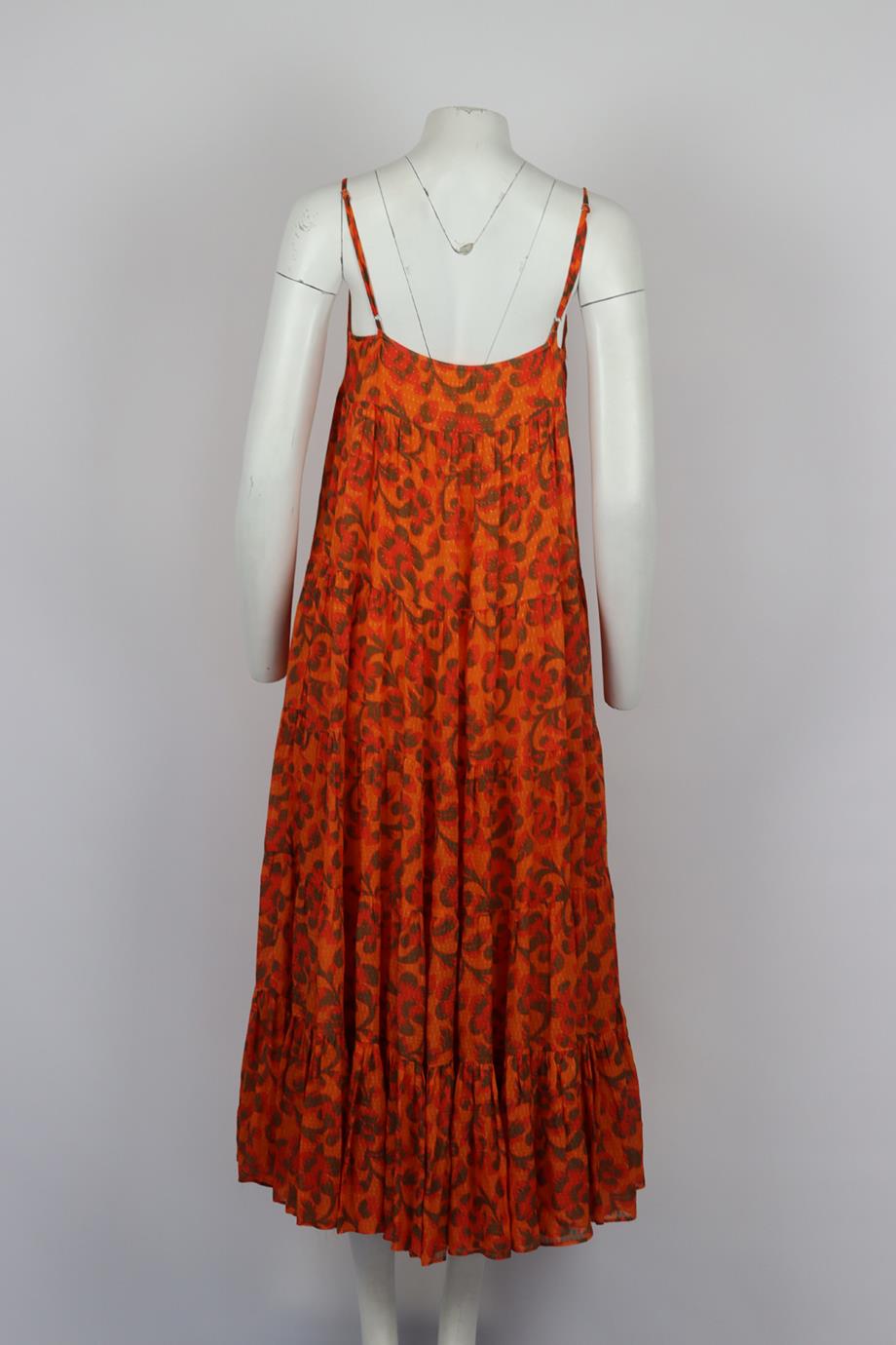 RHODE PRINTED CHIFFON MAXI DRESS MEDIUM