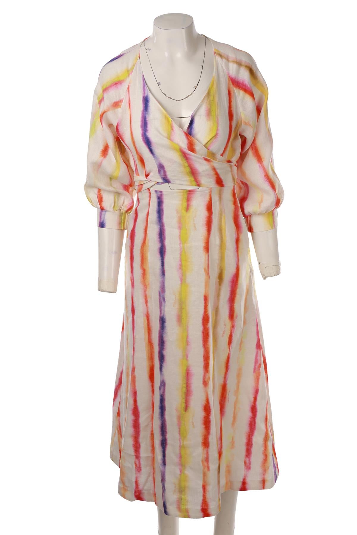 MULTI LINEN MAXI DRESS