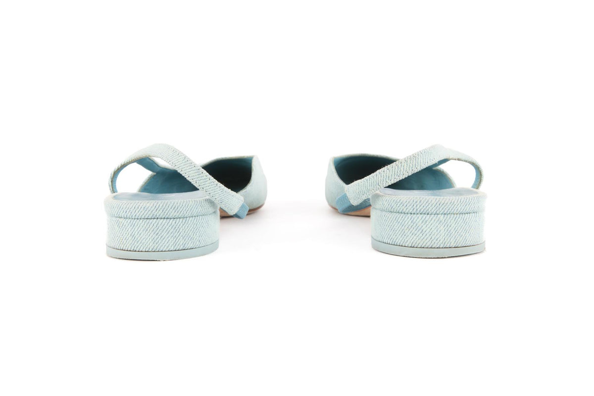 CHANEL BLUE 2021 DENIM SLINGLACK PUMPS EU 39 UK 6 US 9
