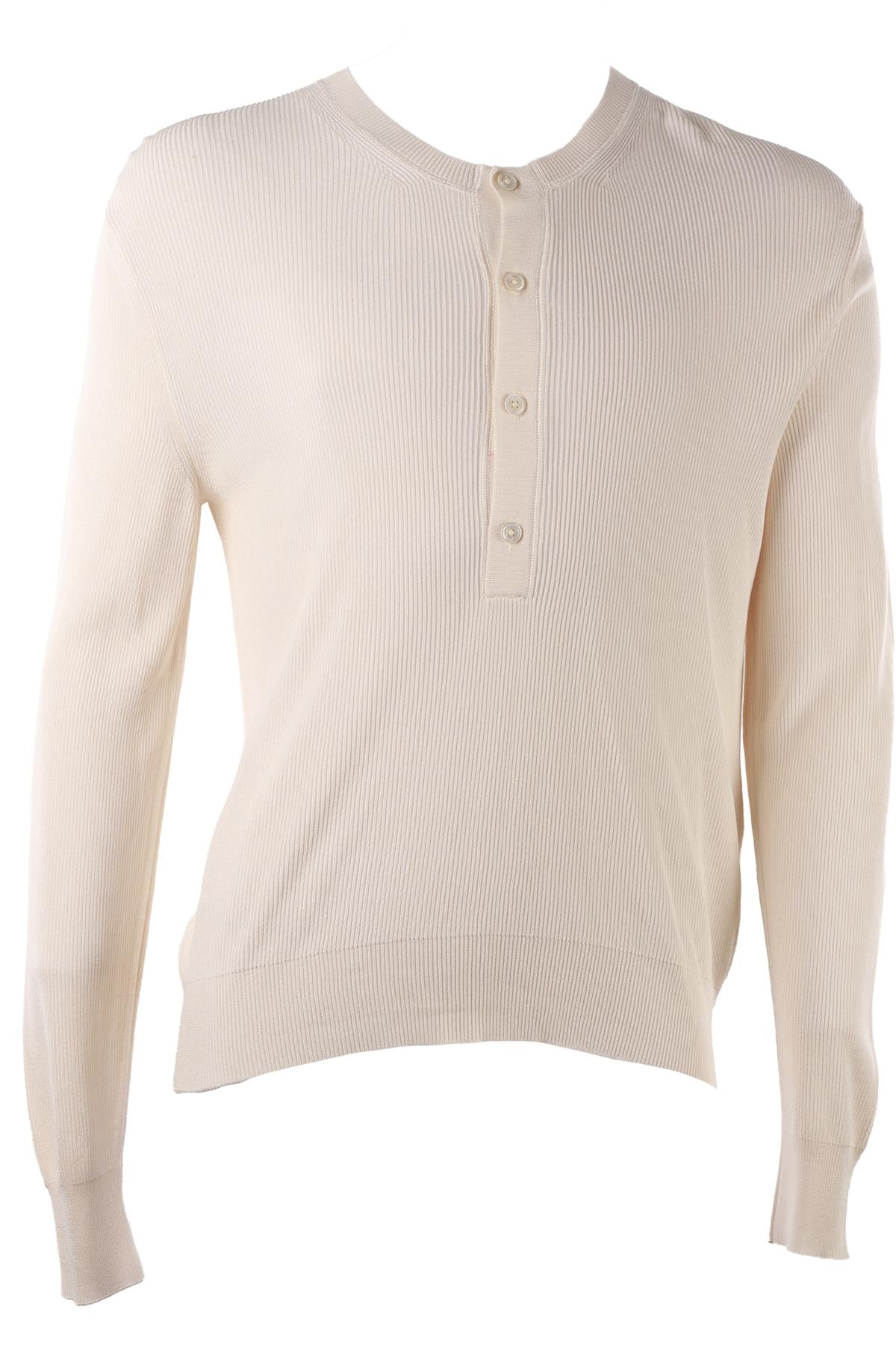 CREAM MEN'S SILK TOP