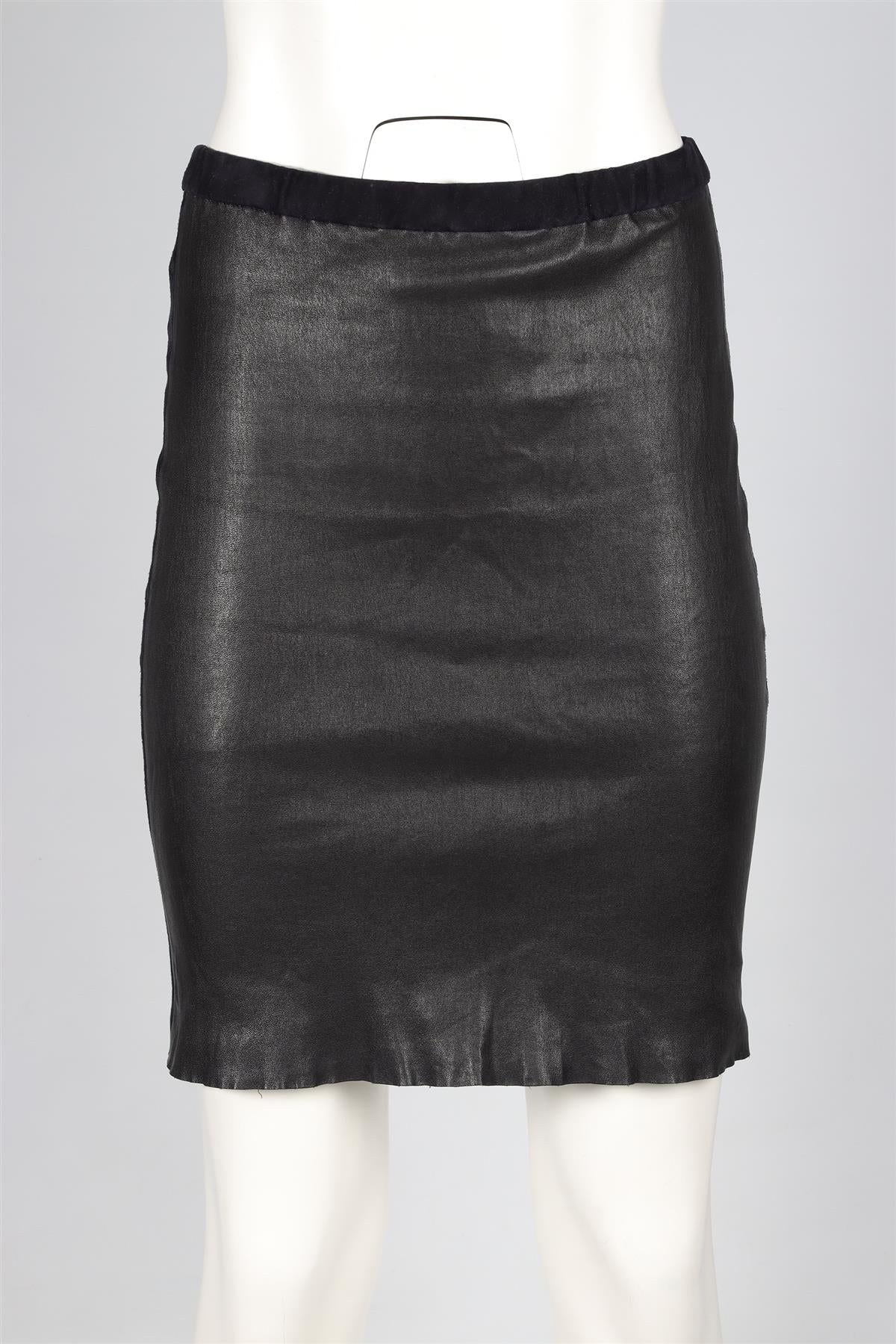 ISABEL MARANT BLACK LEATHER MINI SKIRT FR 36 UK 8