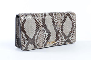 PRADA GREY PYTHON SHOULDER BAG