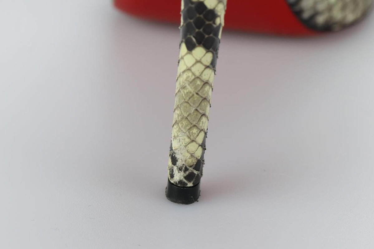 CHRISTIAN LOUBOUTIN PYTHON PLATFORM PUMPS EU 37.5 UK 4.5 US 7.5