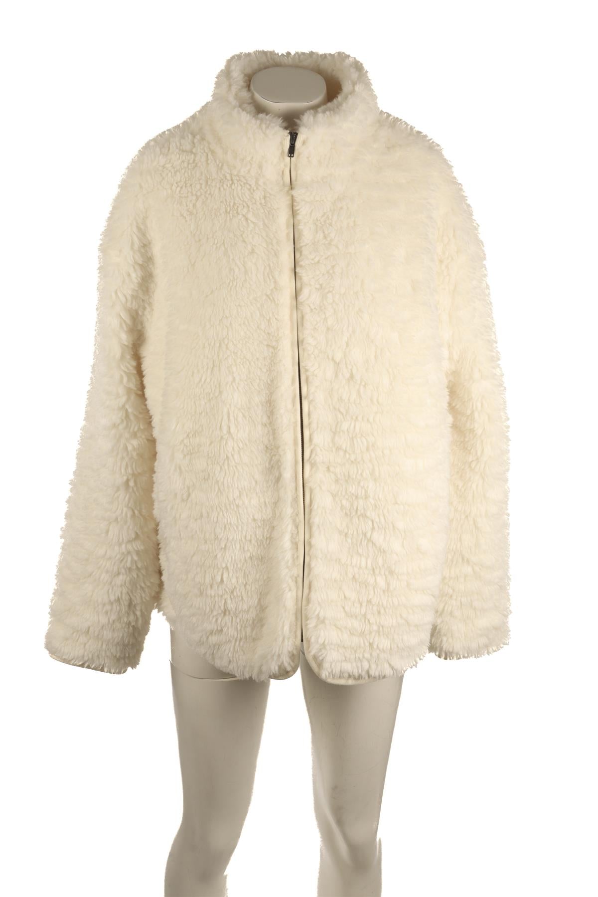 SKIMS WHITE FAUX FUR JACKET SMALL