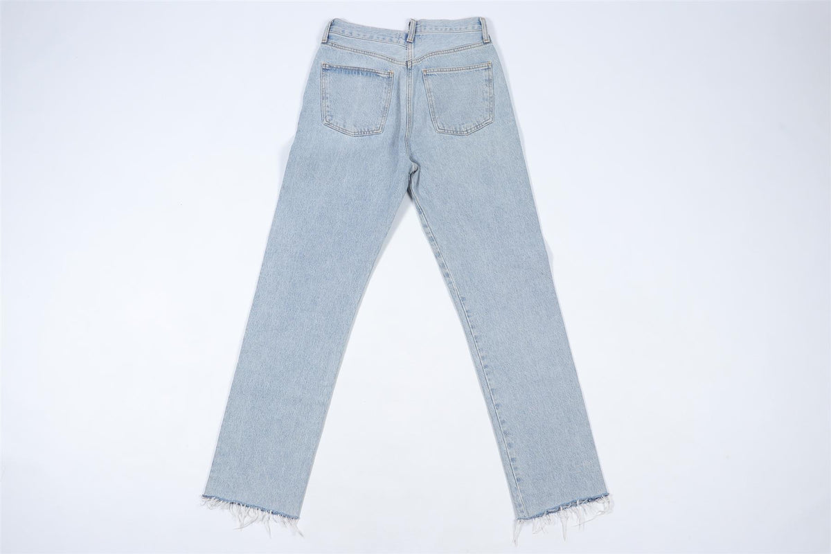 AGOLDE BLUE HIGH RISE STRAIGHT LEG JEANS W27 UK 8-10