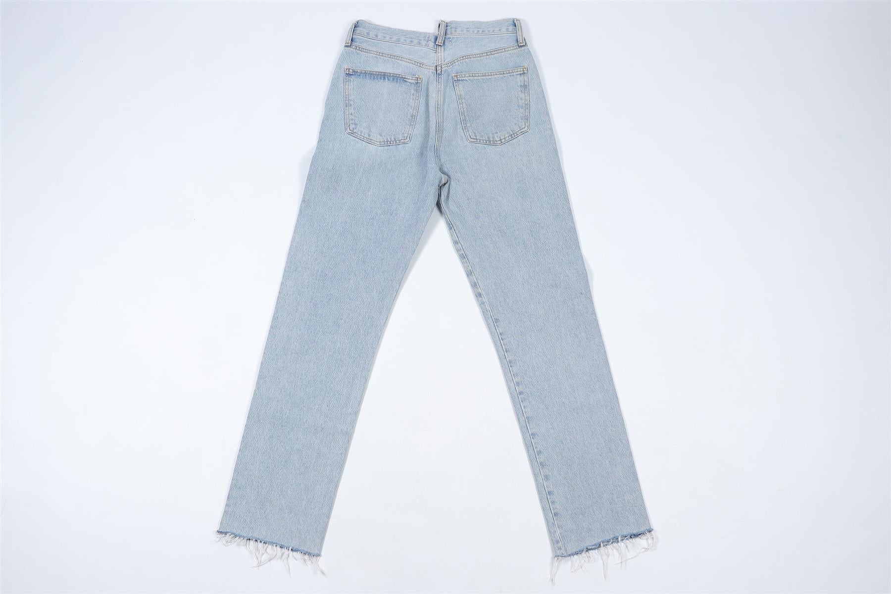 AGOLDE BLUE HIGH RISE STRAIGHT LEG JEANS W27 UK 8-10