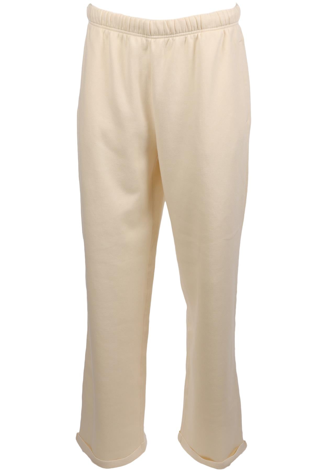 SKIMS CREAM COTTON TRACK PANTS MEDIUM