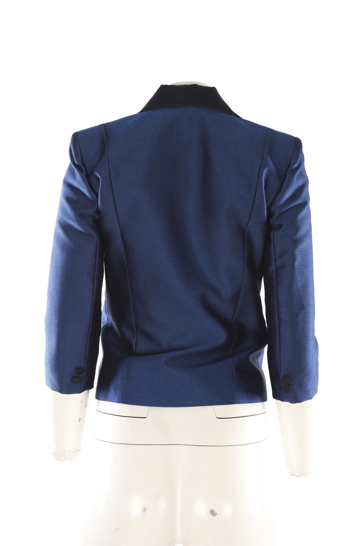 BALENCIAGA BLUE WOOL BLAZER FR 36 UK 8