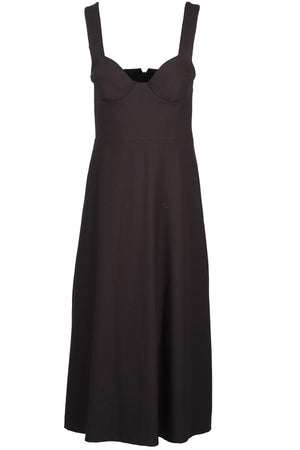 CHALAYAN BLACK WOVEN MIDI DRESS IT 42 UK 10