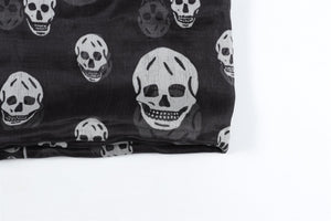 ALEXANDER MCQUEEN BLACK SILK SCARF ONE SIZE