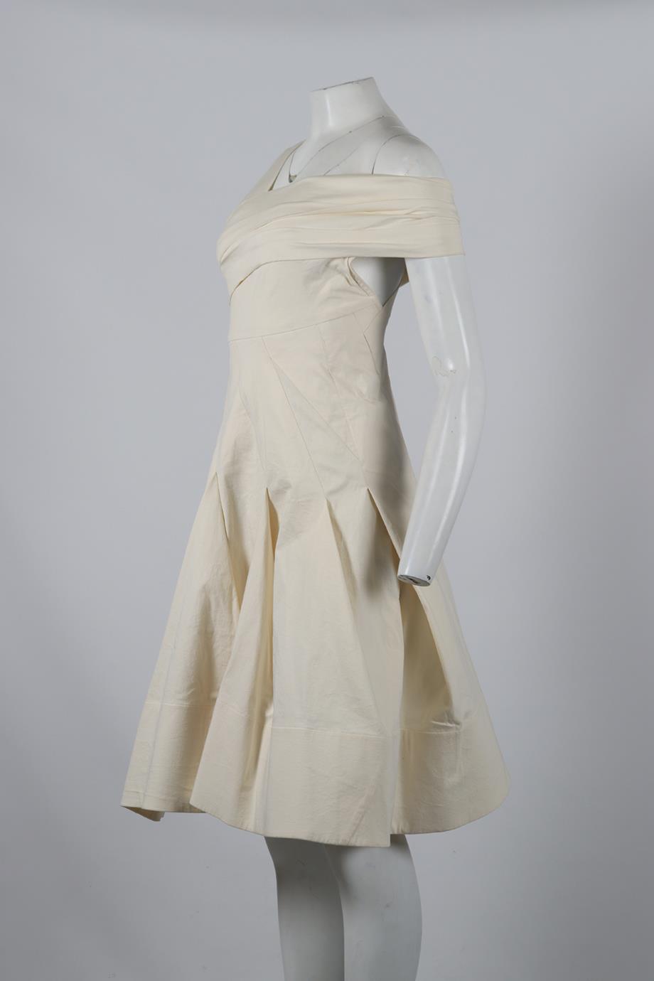 DONNA KARAN COTTON BLEND MIDI DRESS US 2 UK 6