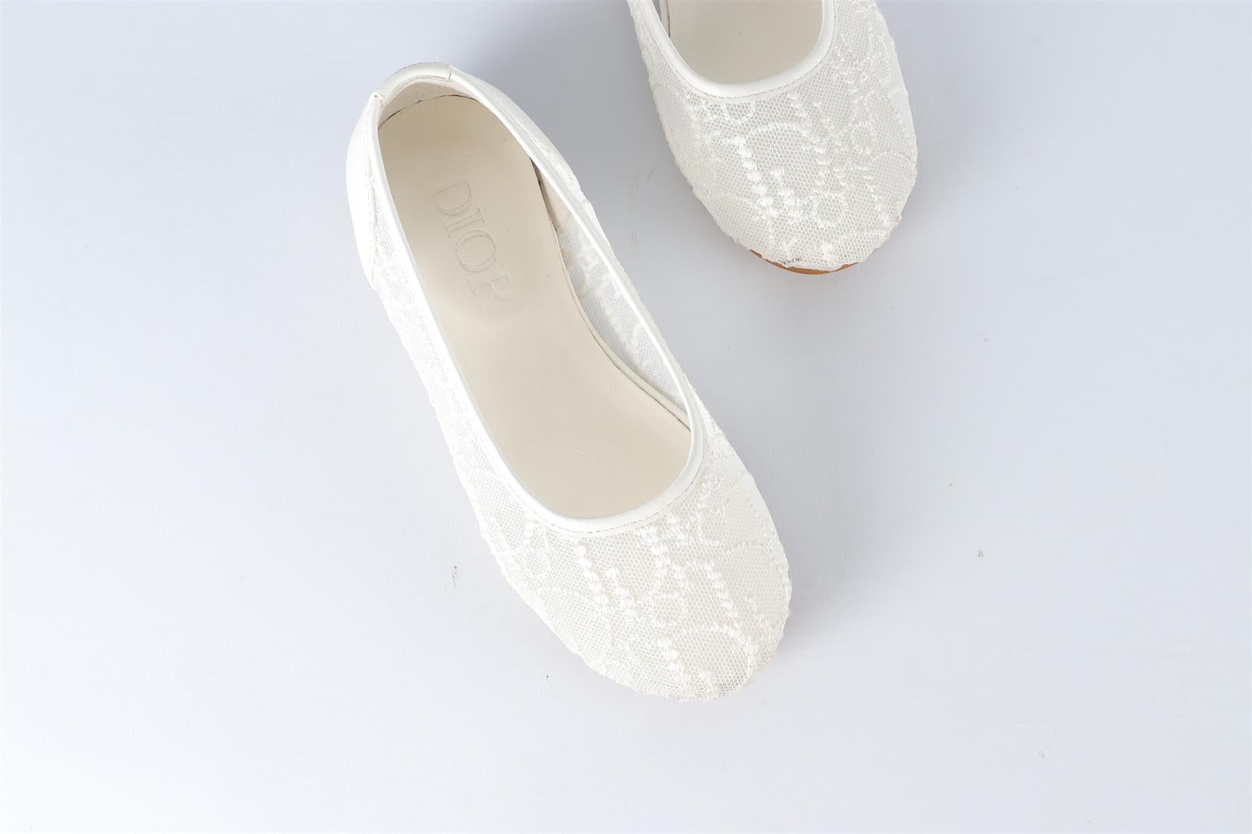 CHRISTIAN DIOR WHITE KIDS GIRLS BALLET FLATS EU 27 UK 9 US 10