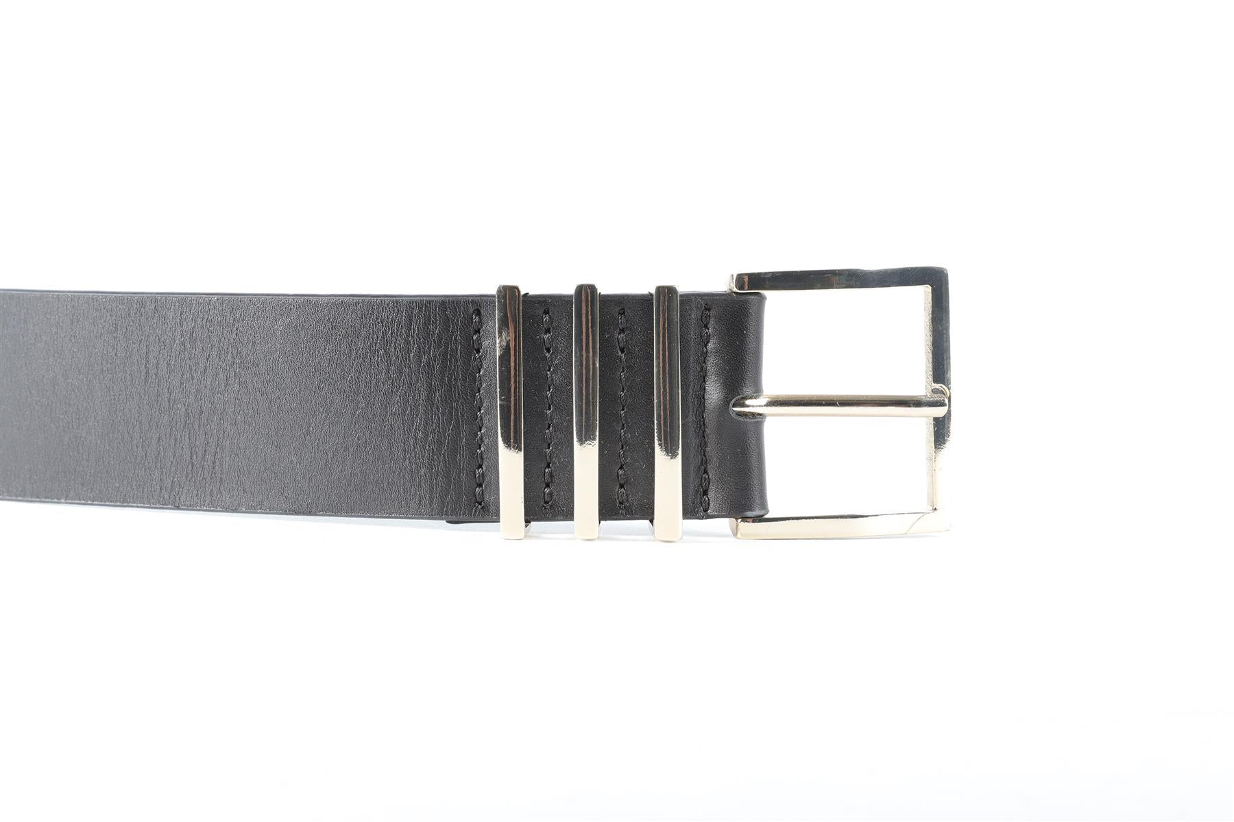 ANNIE BING BLACK LEATHER BELT MEDIUM-LARGE