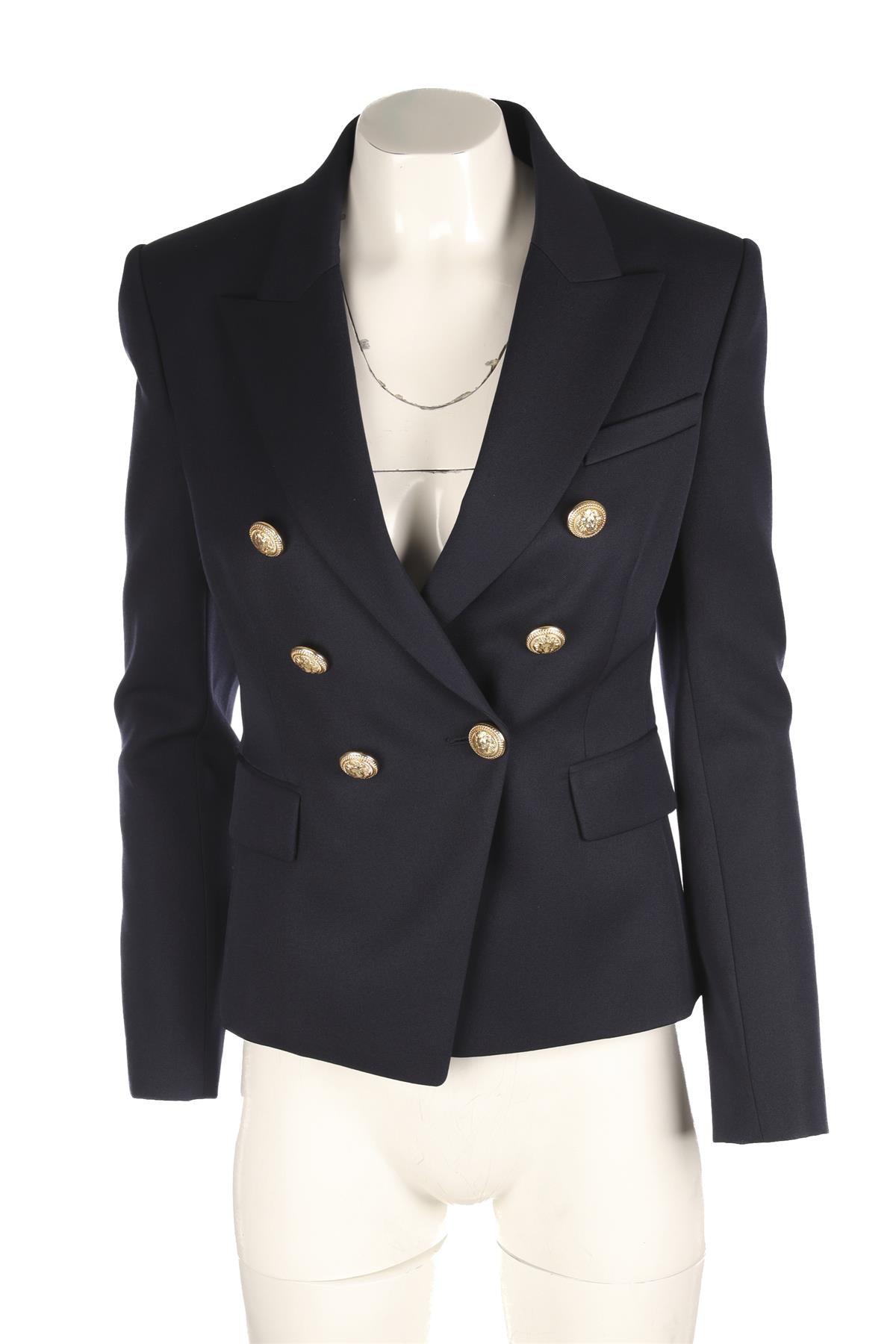 BALMAIN NAVY WOOL BLAZER FR 38 UK 10