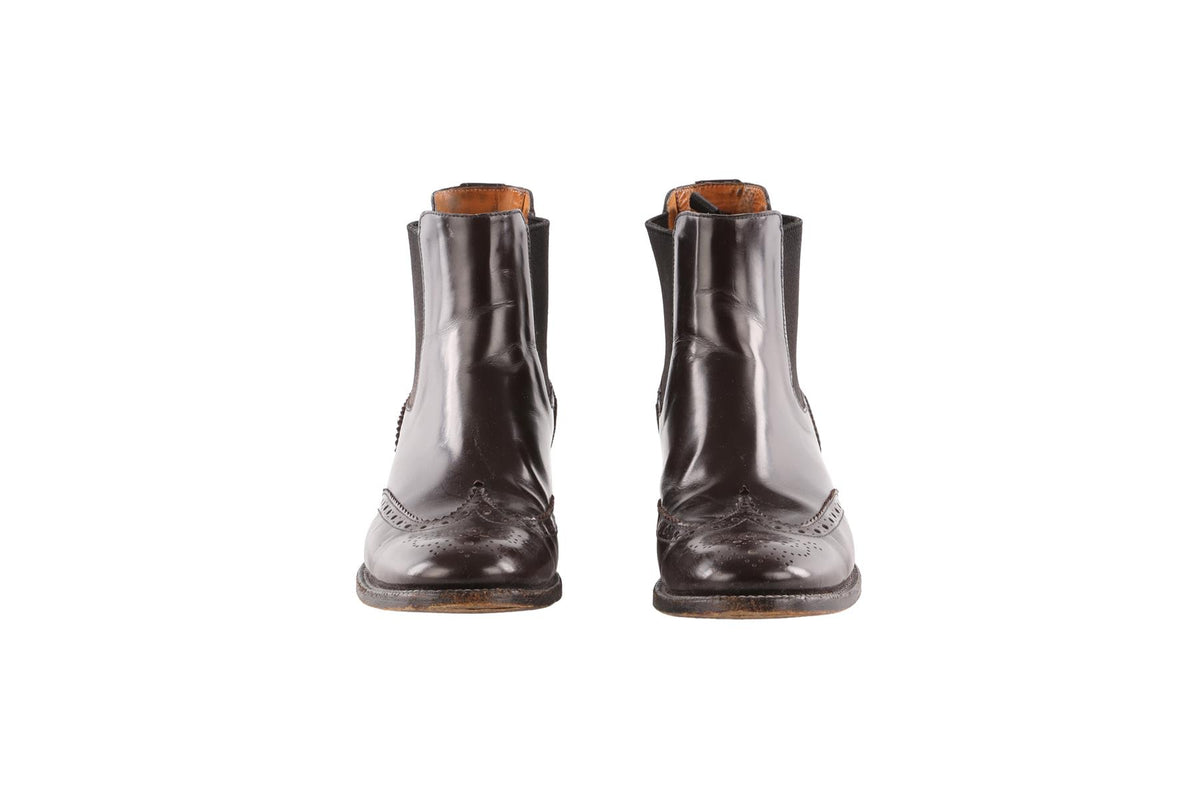 CHURCH'S BROWN LEATHER ANKLE BOOTS EU 38 UK 5 US 8